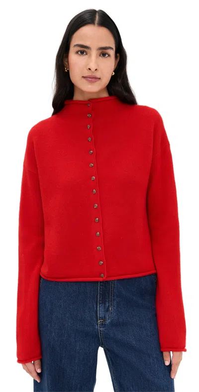 Alex Mill Taylor Cardigan In Cashmere Scarlet In Red