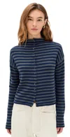 Alex Mill Taylor Striped Cardigan In Cotton Cashmere In Blue