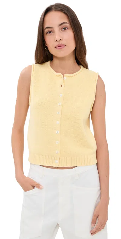 Alex Mill Taylor Cotton Sweater Vest Double Cream In Yellow