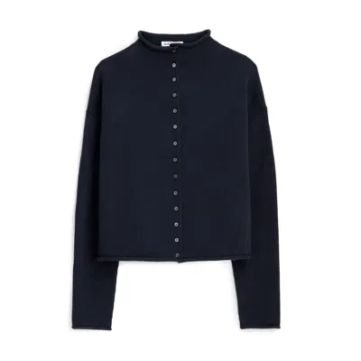 Alex Mill Taylor Rollneck Cardigan In Cotton Cashmere In Navy