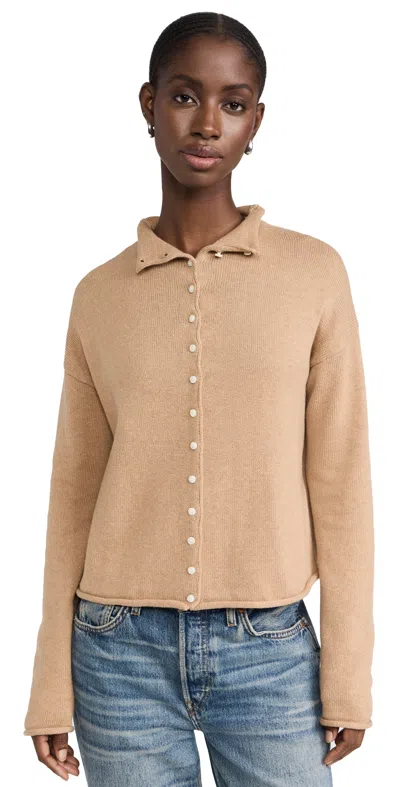 Alex Mill Taylor Rollneck Cardigan Camel