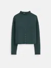 Alex Mill Taylor Rollneck Cardigan In Cotton Cashmere In Moss