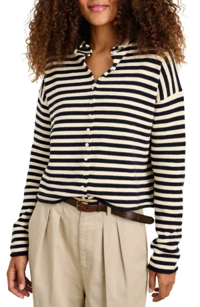 ALEX MILL ALEX MILL TAYLOR STRIPE COTTON & CASHMERE CARDIGAN