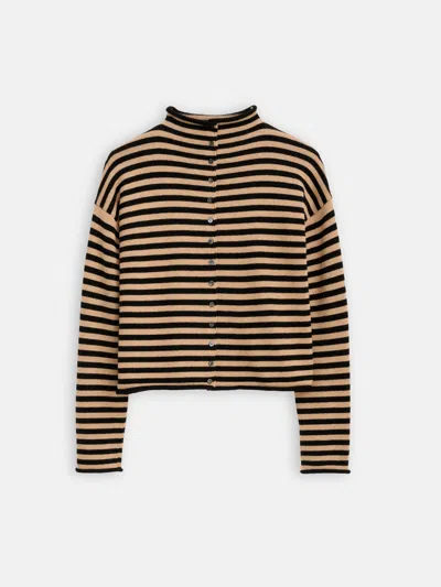 Alex Mill Taylor Striped Cardigan In Cotton Cashmere In Multi
