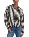 Alex Mill Taylor Cardigan In Stripe Cotton Cashmere Blend In Navy/ivory