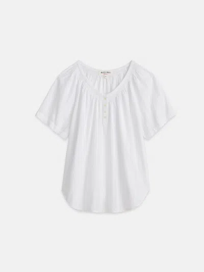 Alex Mill Thali Smocked Shirt In White