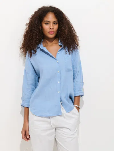 Alex Mill The Jo Shirt In Linen In Blue