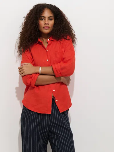 Alex Mill The Jo Shirt In Linen In Chili
