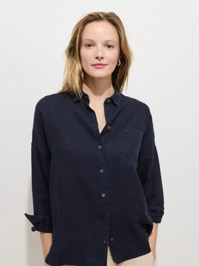 Alex Mill The Jo Shirt In Linen In Dark Navy