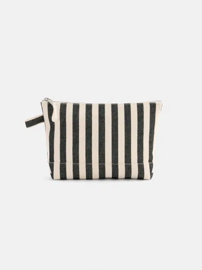 Alex Mill The Perfect Canvas Pouch In Black Stripe In Black/natural