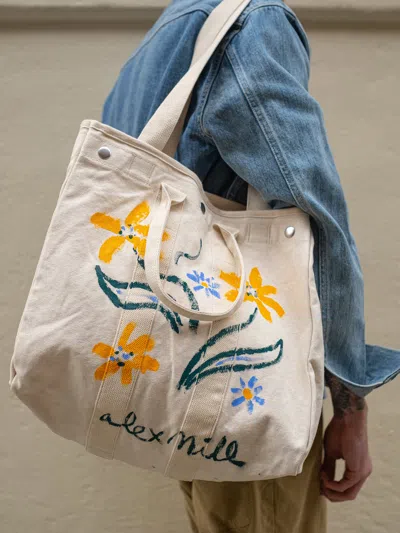 Alex Mill The Perfect Weekday Flower Tote In Yellow