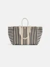Alex Mill The Perfect Weekend Tote In Black Stripe In Black/natural