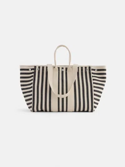 Alex Mill The Perfect Weekend Tote In Black Stripe In Black/natural