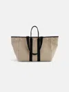 Alex Mill The Perfect Weekend Tote In Hemp Canvas In Flax/black