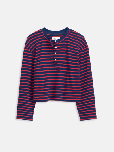 Alex Mill The Striped Waffle Sleeping Henley In Multi
