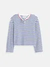 Alex Mill The Striped Waffle Sleeping Henley In White