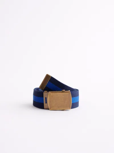 Alex Mill The Striped Web Belt In Gold