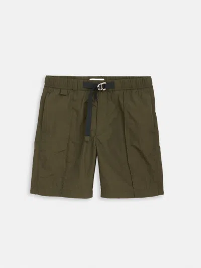 Alex Mill Trail Short In Crinkle Nylon In Green