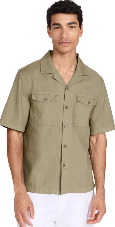 Alex Mill Convertible-collar Cotton-twill Shirt In Green