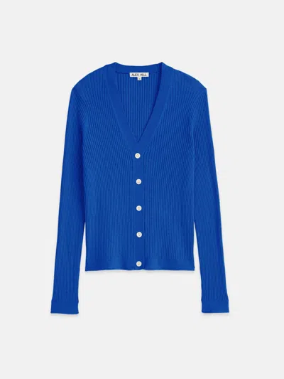 Alex Mill V-neck Ribbed Cardigan In Blue