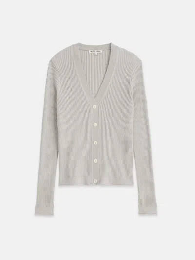 Alex Mill V-neck Ribbed Cardigan In Heather Grey