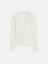 Alex Mill V-neck Ribbed Cardigan In Ivory