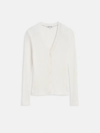 Alex Mill V-neck Ribbed Cardigan In Ivory