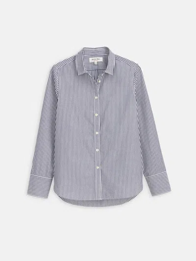 Alex Mill Val Shirt In Striped Poplin In Navy/white