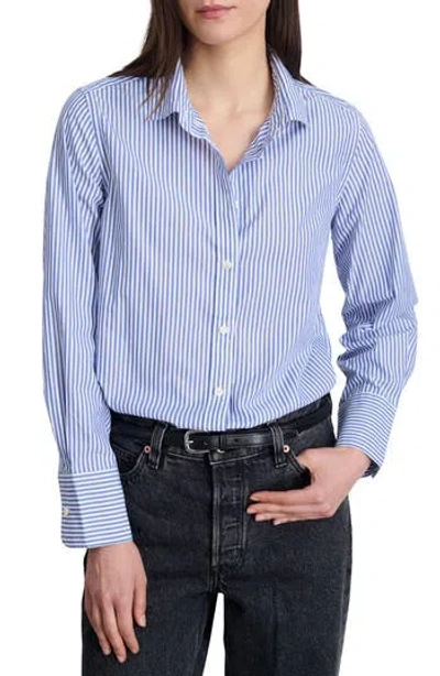 Alex Mill Val Stripe Poplin Button-up Shirt In Blue