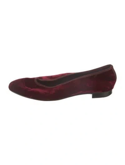 Pre-owned Alex Mill Velvet Ballet Flats In Burgundy