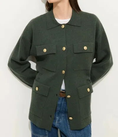 Alex Mill Virgina Sweater Jacket In Heather Forest In Green