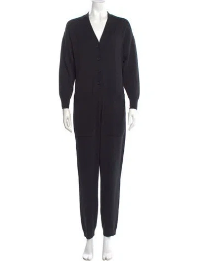Pre-owned Alex Mill V-neck Jumpsuit In Black