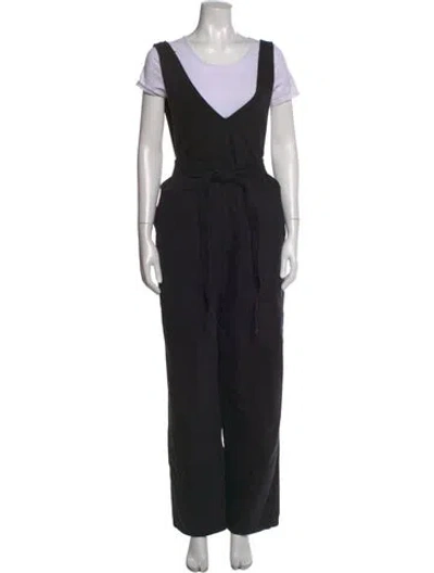 Pre-owned Alex Mill V-neck Jumpsuit In Black