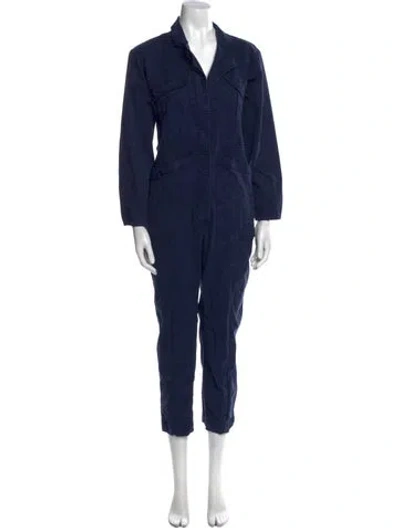 Pre-owned Alex Mill V-neck Jumpsuit In Blue