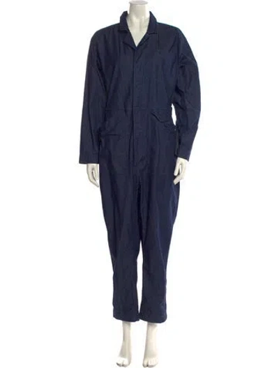 Pre-owned Alex Mill V-neck Jumpsuit In Blue
