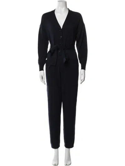 Pre-owned Alex Mill V-neck Jumpsuit In Blue