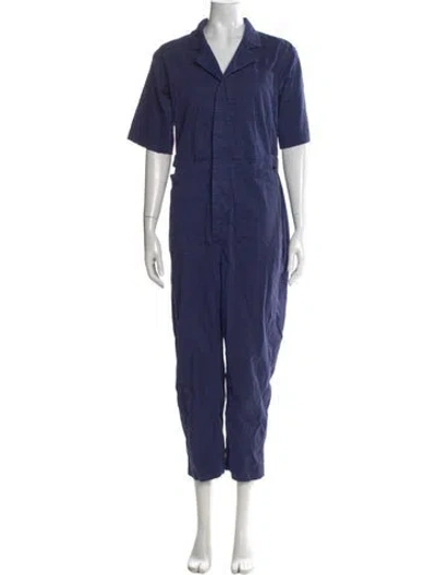 Pre-owned Alex Mill V-neck Jumpsuit In Blue