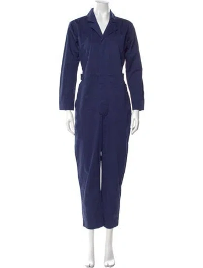 Pre-owned Alex Mill V-neck Jumpsuit In Blue