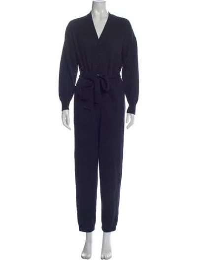 Pre-owned Alex Mill V-neck Jumpsuit In Blue