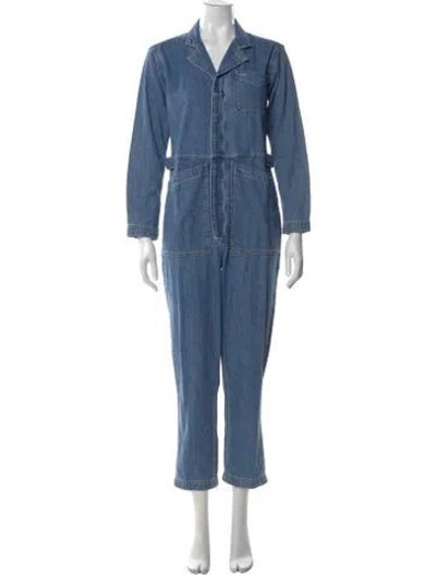 Pre-owned Alex Mill V-neck Jumpsuit In Blue