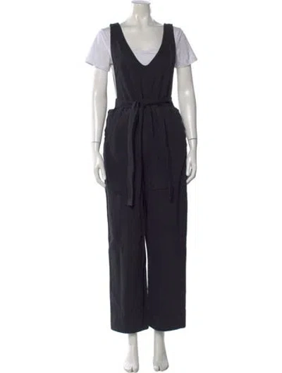 Pre-owned Alex Mill V-neck Jumpsuit In Blue