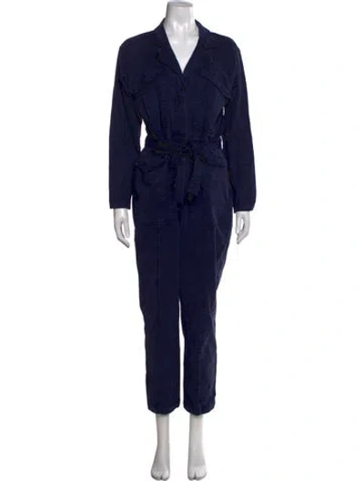 Pre-owned Alex Mill V-neck Jumpsuit In Blue