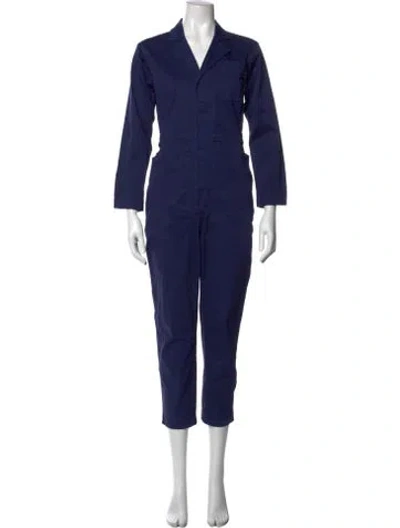 Pre-owned Alex Mill V-neck Jumpsuit In Blue