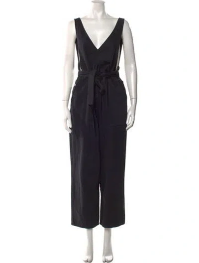 Pre-owned Alex Mill V-neck Jumpsuit In Blue