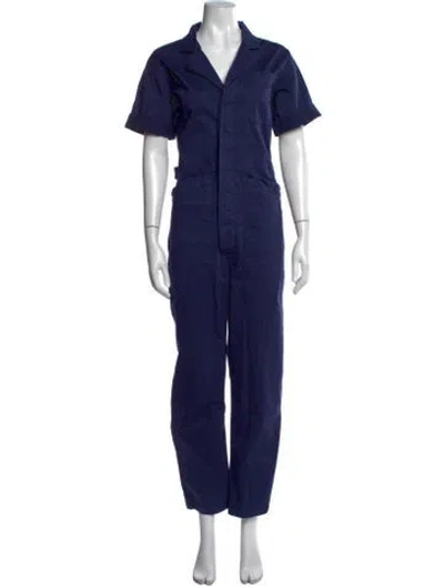 Pre-owned Alex Mill V-neck Jumpsuit In Blue
