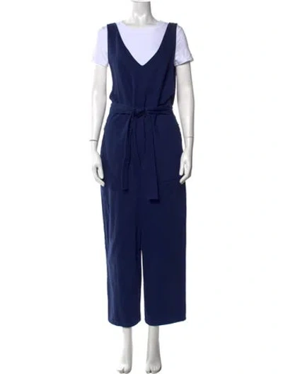 Pre-owned Alex Mill V-neck Jumpsuit In Blue
