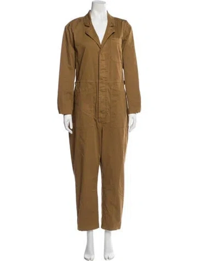 Pre-owned Alex Mill V-neck Jumpsuit In Brown