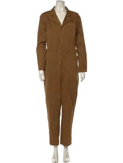 Pre-owned Alex Mill V-neck Jumpsuit In Brown