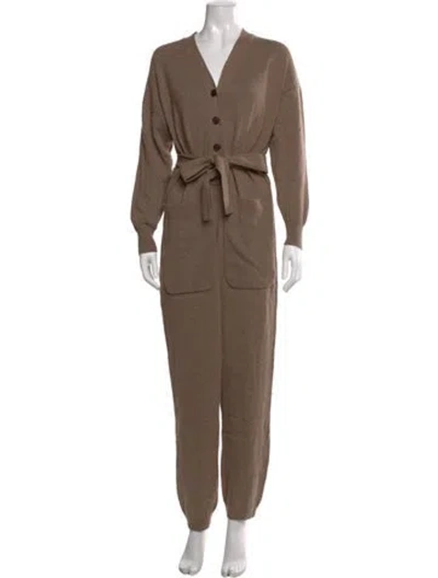 Pre-owned Alex Mill V-neck Jumpsuit In Brown