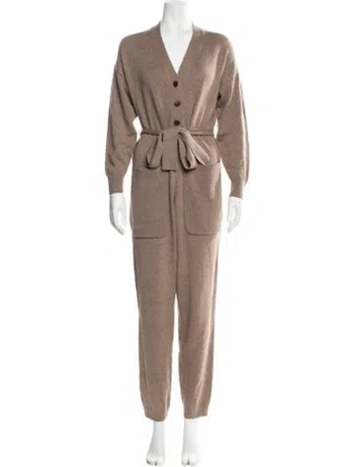 Pre-owned Alex Mill V-neck Jumpsuit In Brown